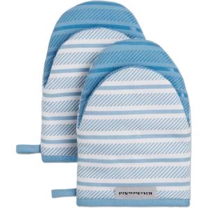 imageKitchenAid Albany Mini Oven Mitt 2Pack Set Mineral Water 55quotx8quotBlue Velvet