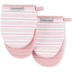imageKitchenAid Albany Mini Oven Mitt 2Pack Set Mineral Water 55quotx8quotDried Rose