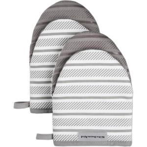 imageKitchenAid Albany Mini Oven Mitt 2Pack Set Mineral Water 55quotx8quotGray
