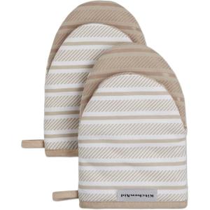 imageKitchenAid Albany Mini Oven Mitt 2Pack Set Mineral Water 55quotx8quotMilkshake