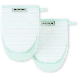 imageKitchenAid Albany Mini Oven Mitt 2Pack Set Mineral Water 55quotx8quotMineral Water