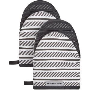 imageKitchenAid Albany Mini Oven Mitt 2Pack Set Mineral Water 55quotx8quotOnyx Black