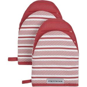 imageKitchenAid Albany Mini Oven Mitt 2Pack Set Mineral Water 55quotx8quotPassion Red
