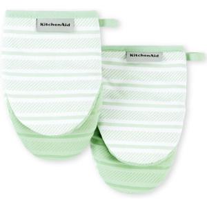 imageKitchenAid Albany Mini Oven Mitt 2Pack Set Mineral Water 55quotx8quotPistachio