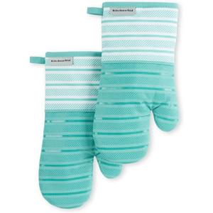 imageKitchenAid Albany Oven Mitt 2Pack Set Pistachio 7quotx13quotAqua Sky