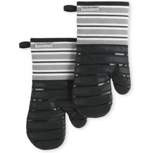 imageKitchenAid Albany Oven Mitt 2Pack Set Pistachio 7quotx13quotOnyx Black
