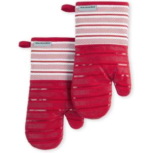 imageKitchenAid Albany Oven Mitt 2Pack Set Pistachio 7quotx13quotPassion Red