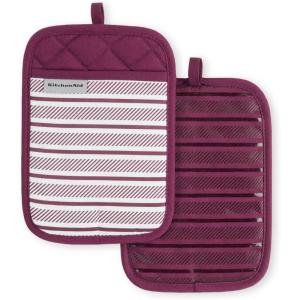 imageKitchenAid Albany Pot Holder 2Pack Set Charcoal Grey 7quotx10quotBeet
