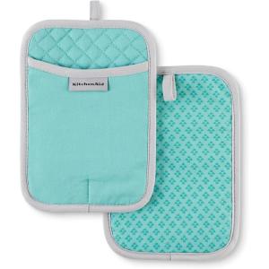 imageKitchenAid Asteroid Pot Holder 2Pack Set Mineral Water 7quotx10quotAqua Sky