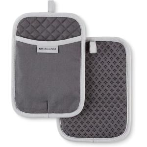 imageKitchenAid Asteroid Pot Holder 2Pack Set Mineral Water 7quotx10quotCharcoal Grey