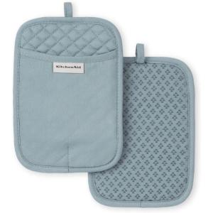 imageKitchenAid Asteroid Pot Holder 2Pack Set Mineral Water 7quotx10quotFog Blue