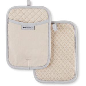 imageKitchenAid Asteroid Pot Holder 2Pack Set Mineral Water 7quotx10quotMilkshake Tan