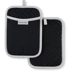imageKitchenAid Asteroid Pot Holder 2Pack Set Mineral Water 7quotx10quotOnyx Black