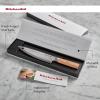 imageKitchenAid 6Piece Ashwood Knife Block Set  Premium Damascus Steel Blades  Pakkawood Handles  SpaceSaving Design  Includes Chef Santoku Slicing Utility ampamp Paring Knives  Kitchen Knife SetNatural
