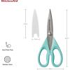 imageKitchenAid All Purpose Kitchen Shears with Protective Sheath Durable Stainless Steel Scissors Dishwasher Safe Soft Grip Comfort Handle 872 Inch PistachioAqua Sky