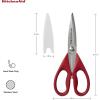 imageKitchenAid All Purpose Kitchen Shears with Protective Sheath Durable Stainless Steel Scissors Dishwasher Safe Soft Grip Comfort Handle 872 Inch PistachioRed