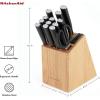 imageKitchenAid Classic 12 Piece Knife Block Set with Built in Knife Sharpener High Carbon Japanese Stainless Steel Kitchen Knives Sharp Kitchen Knife Set with Block Rubberwood15Piece Block Set