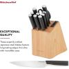 imageKitchenAid Classic 12 Piece Knife Block Set with Built in Knife Sharpener High Carbon Japanese Stainless Steel Kitchen Knives Sharp Kitchen Knife Set with Block Rubberwood12Piece Block Set