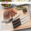 imageKitchenAid Classic 12 Piece Knife Block Set with Built in Knife Sharpener High Carbon Japanese Stainless Steel Kitchen Knives Sharp Kitchen Knife Set with Block Rubberwood4Piece Steak Knife Set