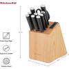 imageKitchenAid Classic 12 Piece Knife Block Set with Built in Knife Sharpener High Carbon Japanese Stainless Steel Kitchen Knives Sharp Kitchen Knife Set with Block Rubberwood12Piece Block Set