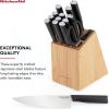 imageKitchenAid Classic 12 Piece Knife Block Set with Built in Knife Sharpener High Carbon Japanese Stainless Steel Kitchen Knives Sharp Kitchen Knife Set with Block Rubberwood15Piece Block Set