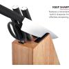 imageKitchenAid Classic 7Piece Natural Knife Block Set with BuiltIn Sharpener HighCarbon Japanese Stainless Steel Knives Black