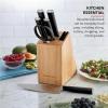 imageKitchenAid Classic 7Piece Natural Knife Block Set with BuiltIn Sharpener HighCarbon Japanese Stainless Steel Knives Black