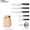imageKitchenAid Classic 7Piece Natural Knife Block Set with BuiltIn Sharpener HighCarbon Japanese Stainless Steel Knives Black