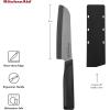 imageKitchenAid Classic Ceramic Santoku Knife with CustomFit Blade Cover Sharp Kitchen Knife DishwasherSafe 5inch BlackBlack