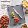 imageKitchenAid Classic Plastic Cutting Board with Perimeter Trench and Non Slip Edges Dishwasher Safe 12 x 18 inch BeetrootGray
