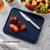 imageKitchenAid Classic Plastic Cutting Board with Perimeter Trench and Non Slip Edges Dishwasher Safe 12 x 18 inch BeetrootInk Blue