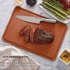 imageKitchenAid Classic Plastic Cutting Board with Perimeter Trench and Non Slip Edges Dishwasher Safe 12 x 18 inch BeetrootScorched Orange