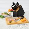 imageKitchenAid Classic Slim Knife Block Set with BuiltIn Knife Sharpener High Carbon Stainless Steel Kitchen Knives Sharp Kitchen Knife Set with Block Black 14 PieceBlack