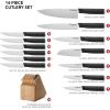 imageKitchenAid Classic Slim Knife Block Set with BuiltIn Knife Sharpener High Carbon Stainless Steel Kitchen Knives Sharp Kitchen Knife Set with Block Black 14 PieceNatural