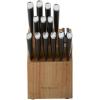 imageKitchenAid Classic Slim Knife Block Set with BuiltIn Knife Sharpener High Carbon Stainless Steel Kitchen Knives Sharp Kitchen Knife Set with Block Black 14 PieceNatural