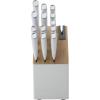 imageKitchenAid Classic Slim Knife Block Set with BuiltIn Knife Sharpener High Carbon Stainless Steel Kitchen Knives Sharp Kitchen Knife Set with Block Black 14 PieceWhite