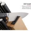 imageKitchenAid Forged Triple Riveted Knife Block Set with BuiltIn Knife Sharpener High Carbon Stainless Steel Kitchen Knives Sharp Kitchen Knife Set with Block Black 14 Piece