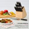 imageKitchenAid Forged Triple Riveted Knife Block Set with BuiltIn Knife Sharpener High Carbon Stainless Steel Kitchen Knives Sharp Kitchen Knife Set with Block Black 14 Piece