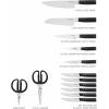 imageKitchenAid Gourmet 14 Piece Forged Triple Rivet Knife Block Set with Built in Knife Sharpener High Carbon Japanese Stainless Steel Kitchen Knives Sharp Kitchen Knife Set with Block Birchwood
