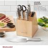 imageKitchenAid Gourmet 14 piece Forged Stainless Steel Knife Block Set with Built in Knife Sharpener High Carbon Japanese Stainless Steel Sharp Kitchen Knife Set with Block Birchwood