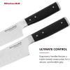 imageKitchenAid Gourmet 4 Piece Forged Triple Rivet Steak Knife Set High Carbon Japanese Steel Sharp Kitchen Knife Set 45 inch Black2Piece Santoku Set
