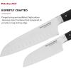 imageKitchenAid Gourmet 4 Piece Forged Triple Rivet Steak Knife Set High Carbon Japanese Steel Sharp Kitchen Knife Set 45 inch Black2Piece Santoku Set