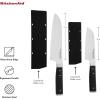 imageKitchenAid Gourmet 4 Piece Forged Triple Rivet Steak Knife Set High Carbon Japanese Steel Sharp Kitchen Knife Set 45 inch Black2Piece Santoku Set