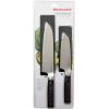 imageKitchenAid Gourmet 4 Piece Forged Triple Rivet Steak Knife Set High Carbon Japanese Steel Sharp Kitchen Knife Set 45 inch Black2Piece Santoku Set