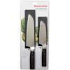imageKitchenAid Gourmet 4 Piece Forged Triple Rivet Steak Knife Set High Carbon Japanese Steel Sharp Kitchen Knife Set 45 inch Black2Piece Santoku Set