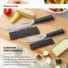 imageKitchenAid Gourmet 4 Piece Forged Triple Rivet Steak Knife Set High Carbon Japanese Steel Sharp Kitchen Knife Set 45 inch Black2Piece Utility and Paring Knife Set