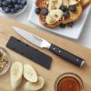 imageKitchenAid Gourmet 4 Piece Forged Triple Rivet Steak Knife Set High Carbon Japanese Steel Sharp Kitchen Knife Set 45 inch Black35Inch Serrated Paring Knife