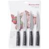 imageKitchenAid Gourmet 4 Piece Forged Triple Rivet Steak Knife Set High Carbon Japanese Steel Sharp Kitchen Knife Set 45 inch Black4Piece Steak Knife Set