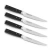 imageKitchenAid Gourmet 4 Piece Forged Triple Rivet Steak Knife Set High Carbon Japanese Steel Sharp Kitchen Knife Set 45 inch Black4Piece Steak Knife Set