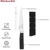 imageKitchenAid Gourmet 4 Piece Forged Triple Rivet Steak Knife Set High Carbon Japanese Steel Sharp Kitchen Knife Set 45 inch Black55Inch Serrated Utility Knife